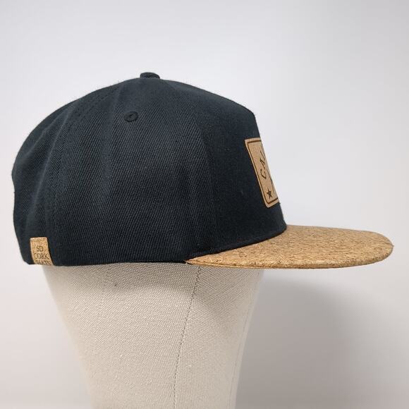 California Patch Snapback Hat Black One Size Flat Brim San Diego Cork Hat - Picture 5 of 9